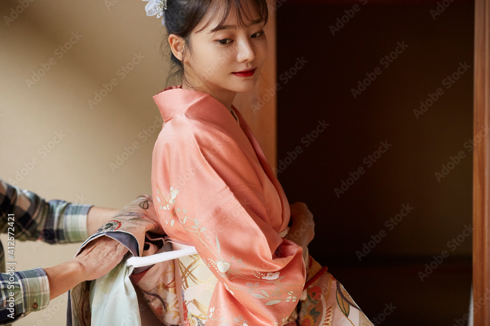 着付けのようす